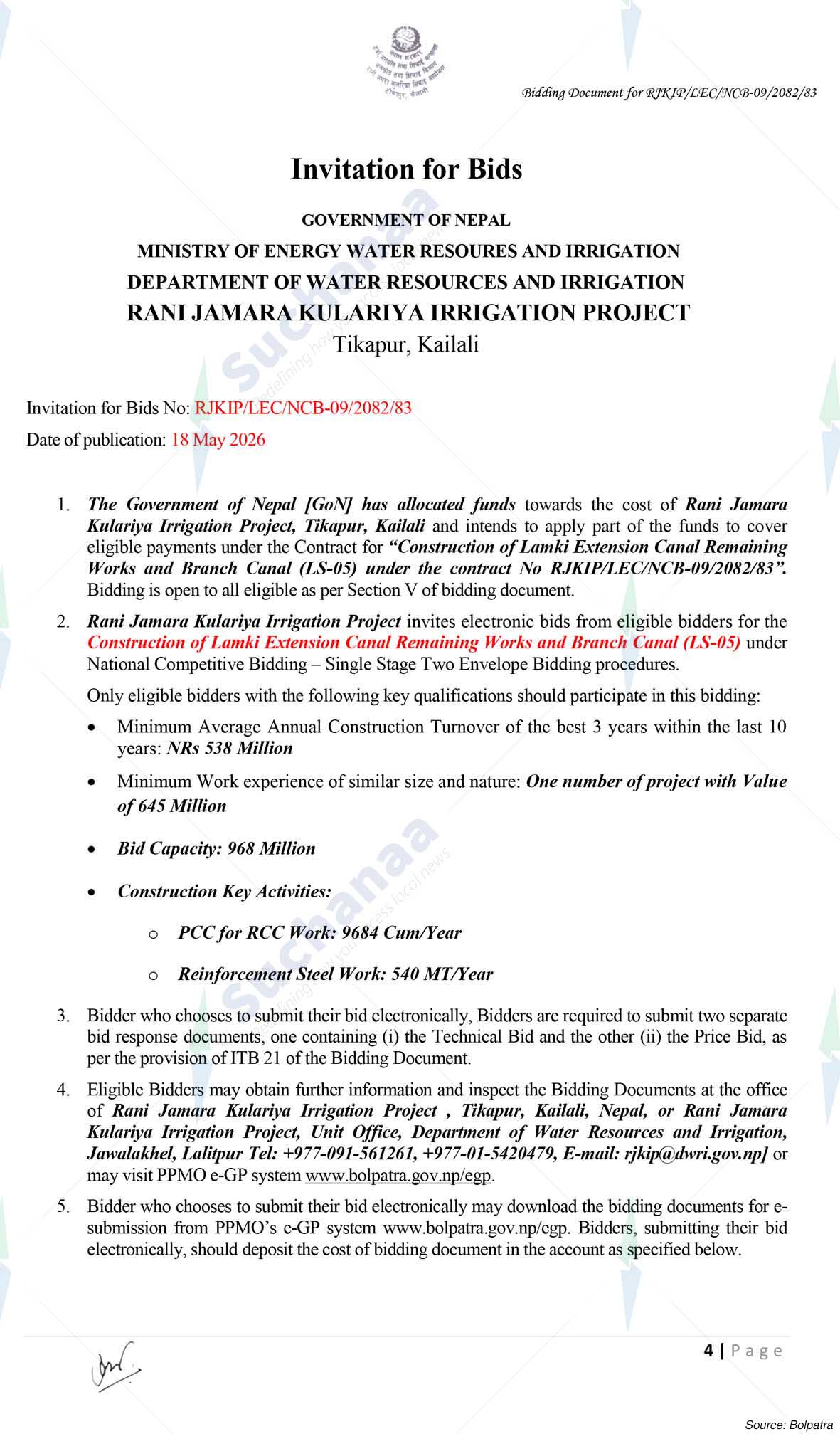 Rani Jamara Kulariya Irrigation Project, Kailali