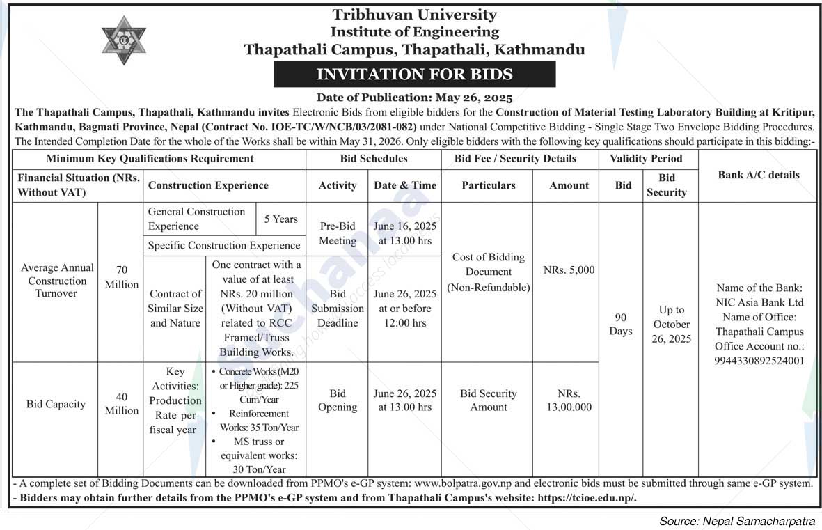 Tribhuvan University, Institute of Engineering