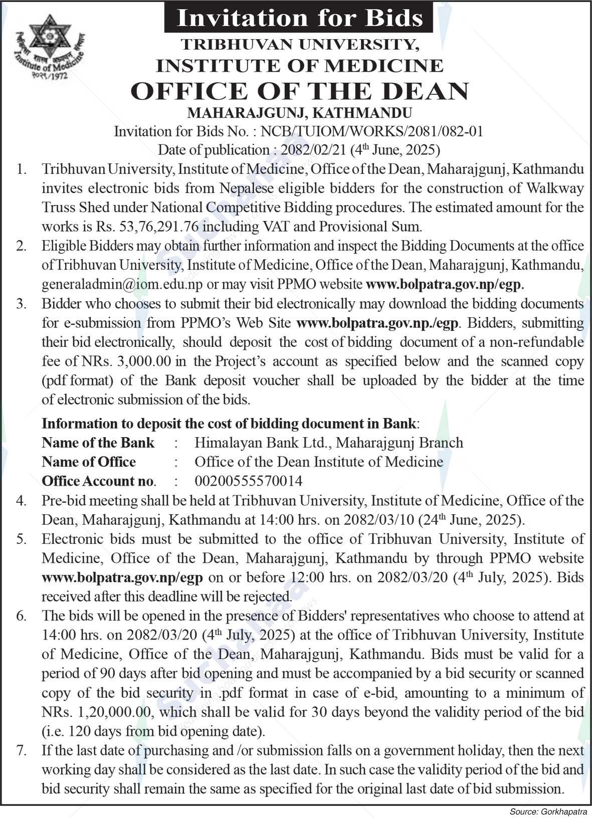 Tribhuvan University, Institute of Medicine
