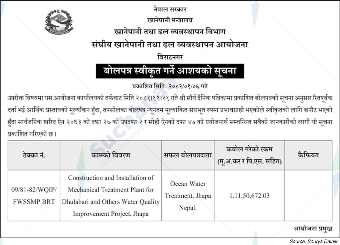 Federal Water and Sewerage Management Project