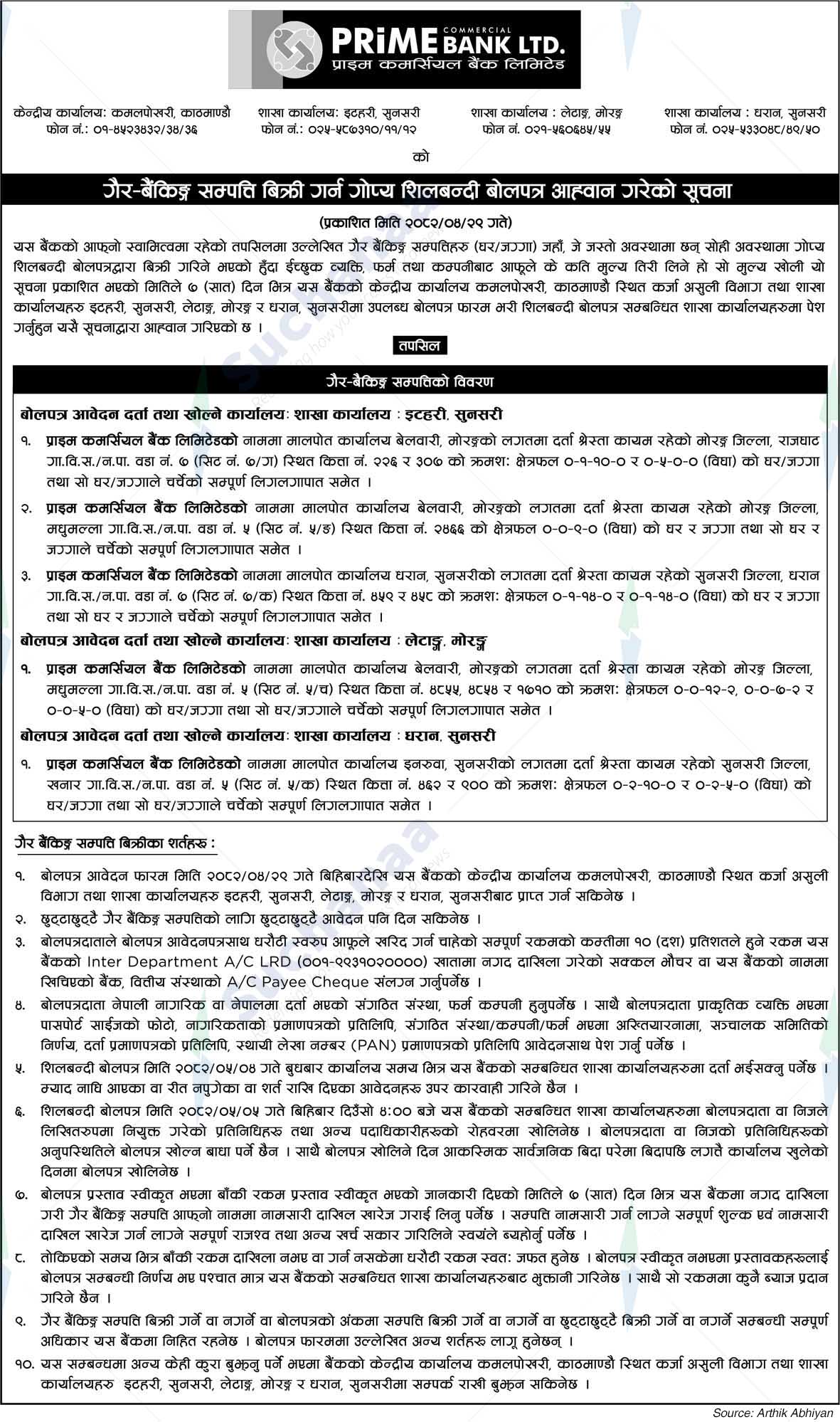 Prime Commercial Bank Limited