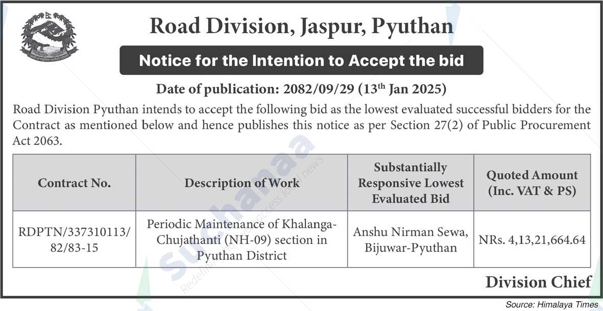 Road Division, Pyuthan