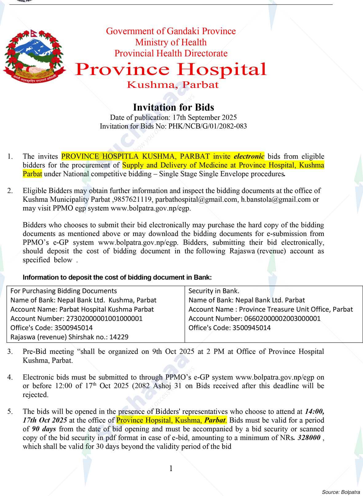 Province Hospital, Kushma, Parbat