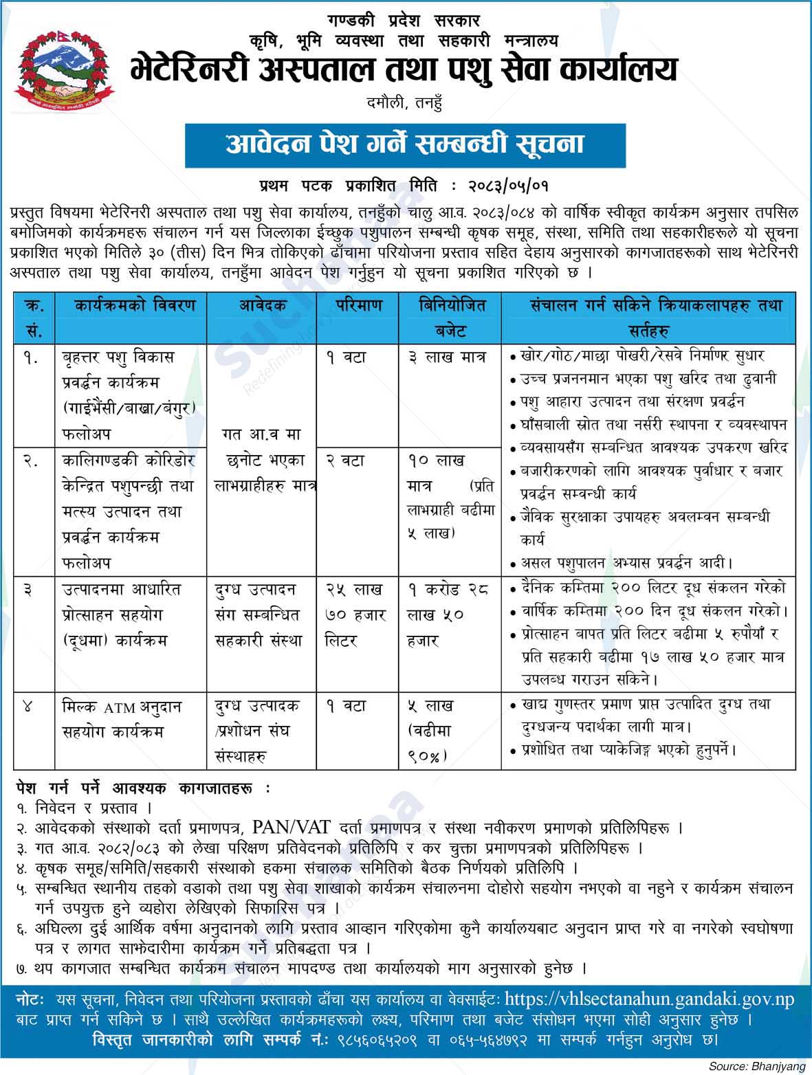 Veterinary Hospital and Livestock Service Expert Center, Tanahun