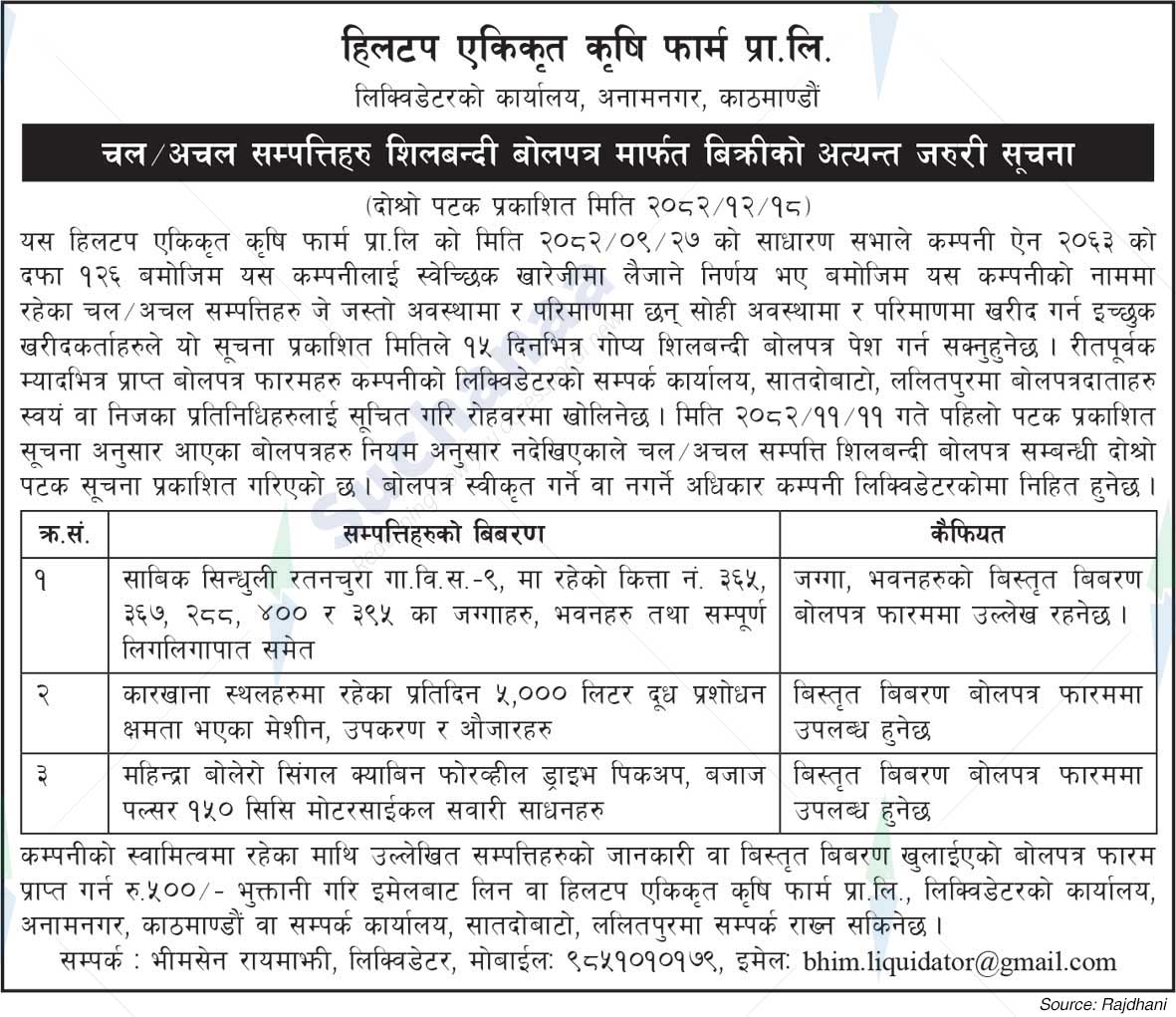 Hilltop Akikirit Krishi Farm Pvt. Ltd., Anamnagar, Kathmandu