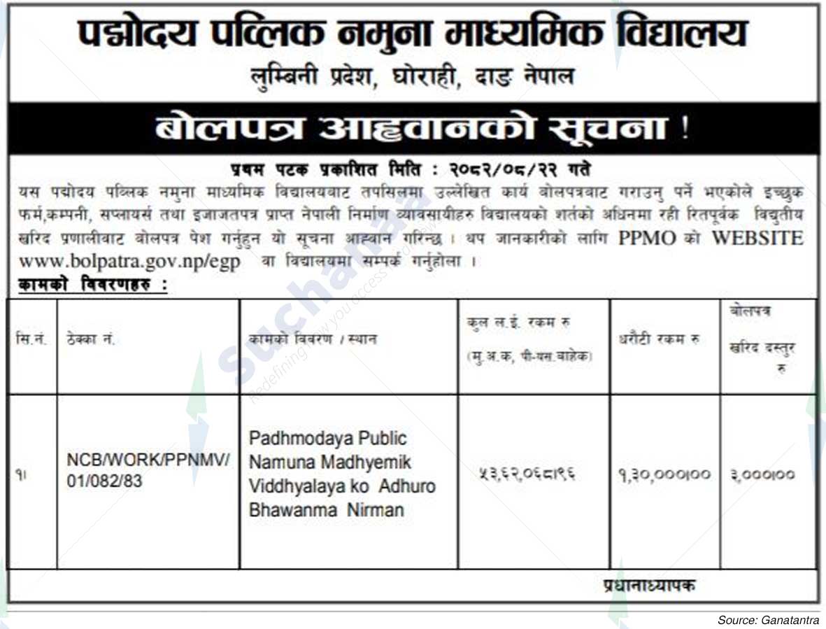 Padmodaya Public Model Secondary School, Dang