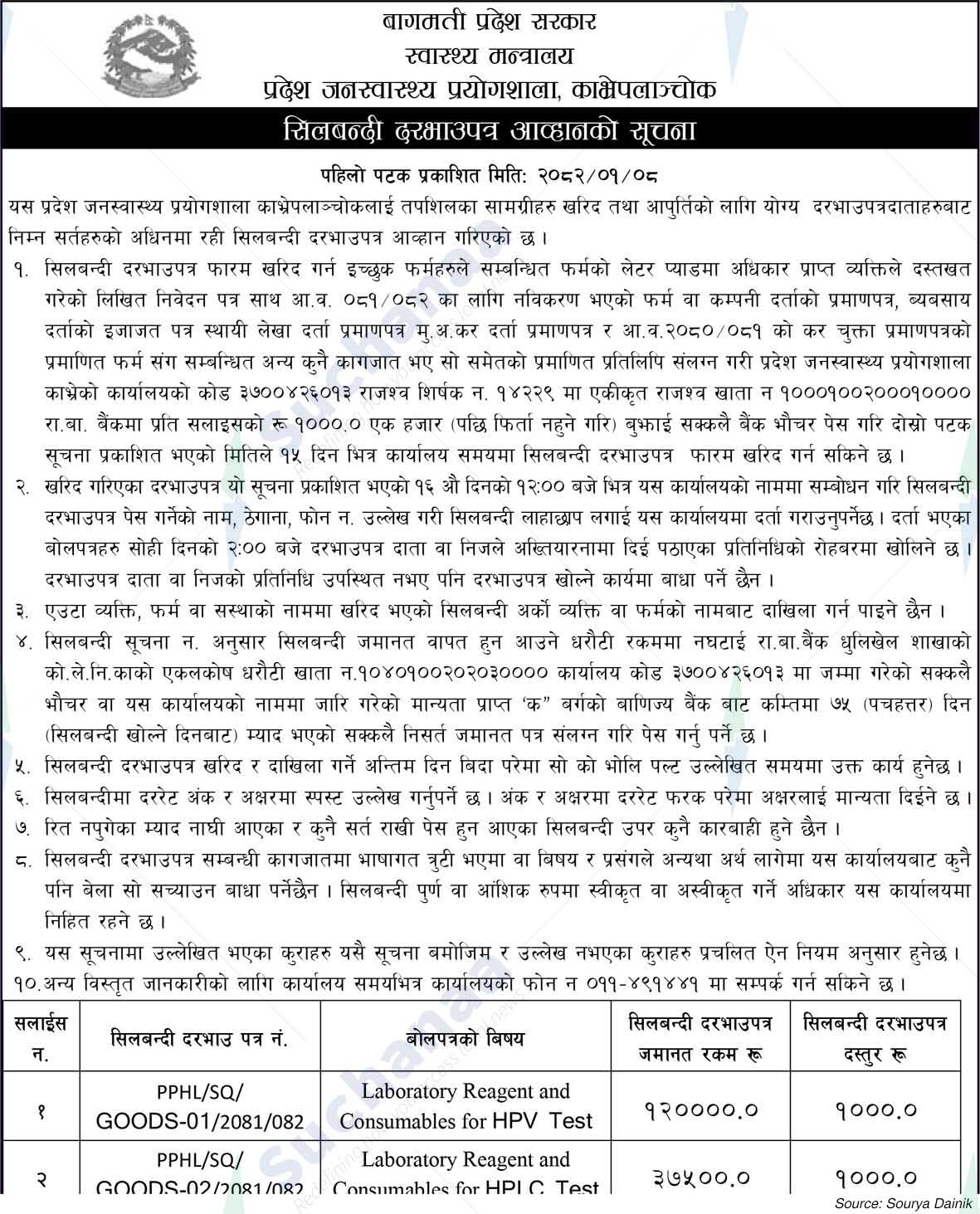 Province Public Health Laboratory