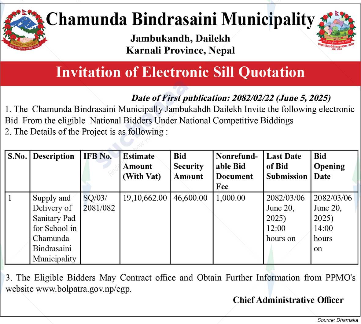 Chamunda Bindrasaini Municipality