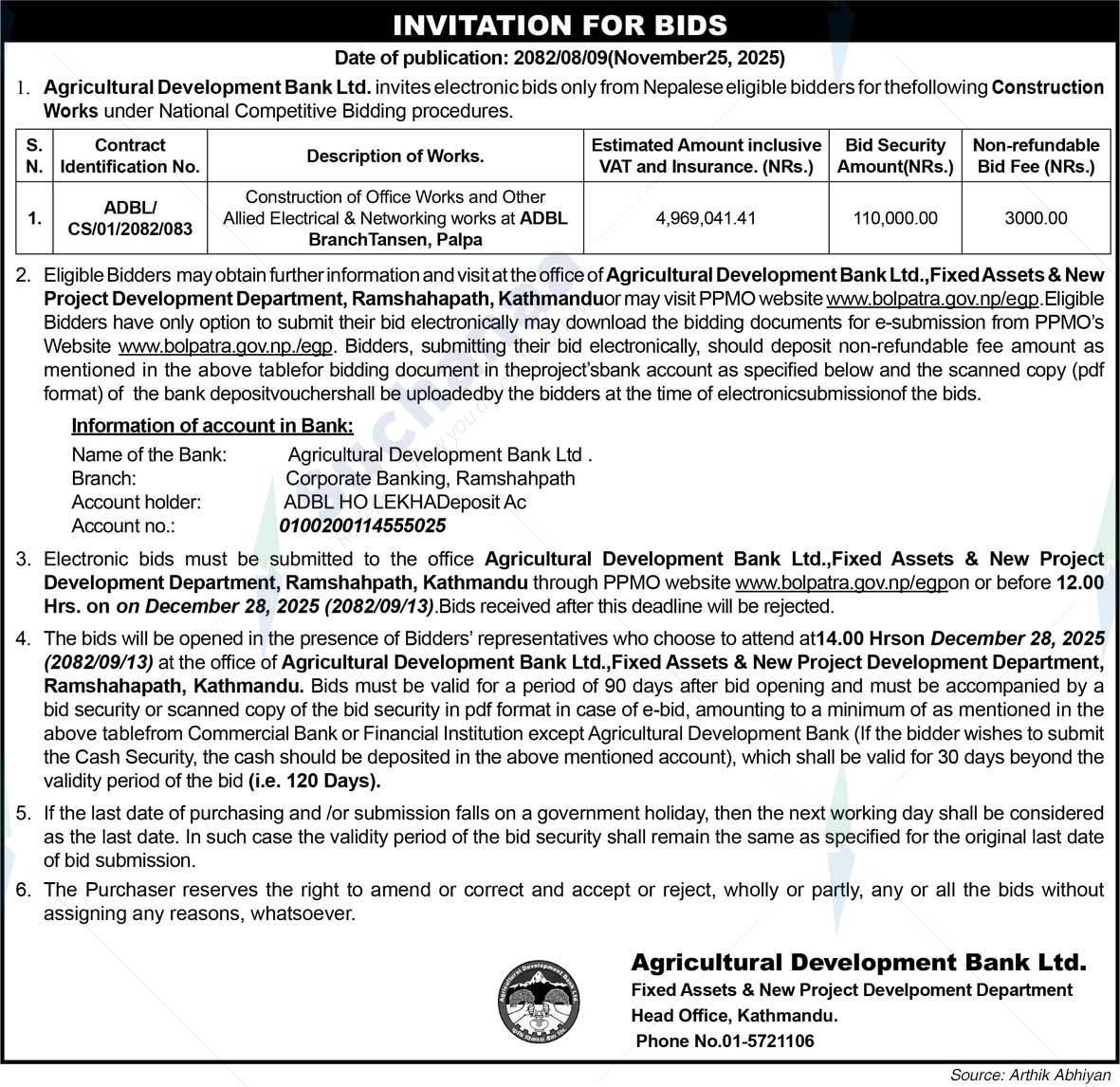 Agricultural Development Bank Limited