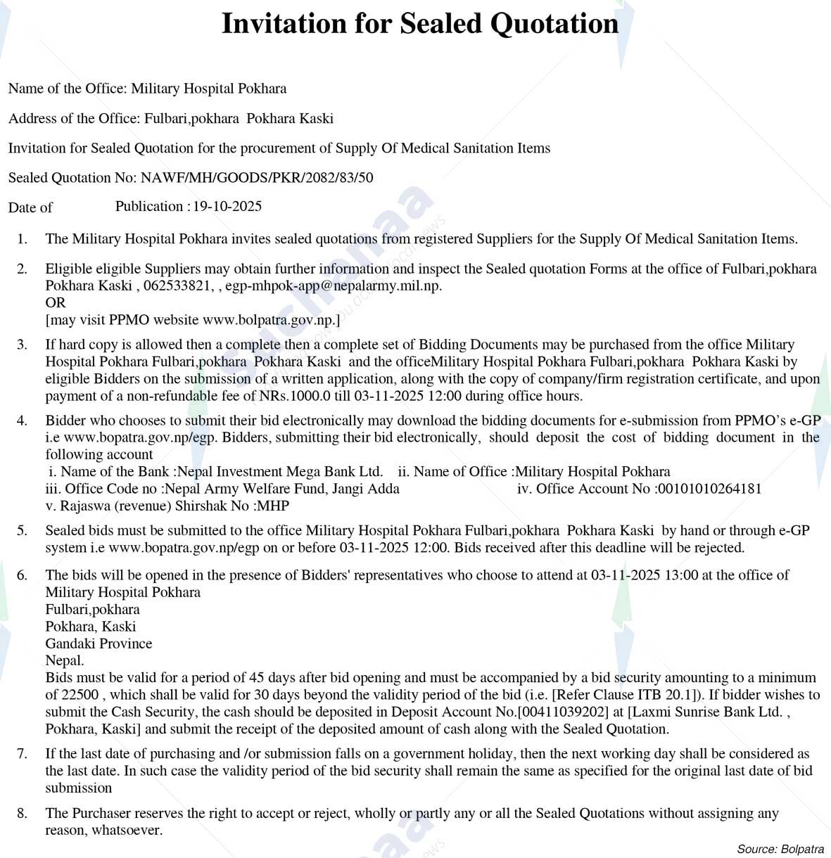 Military Hospital, Pokhara