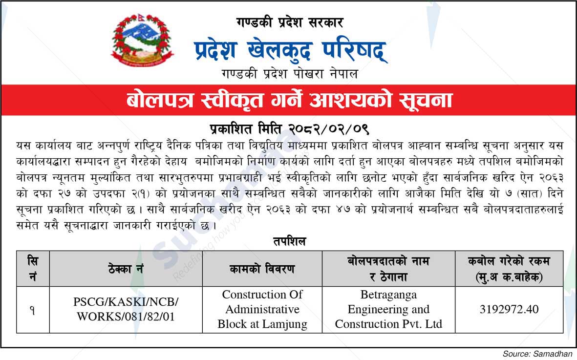 State Sports Council, Pokhara