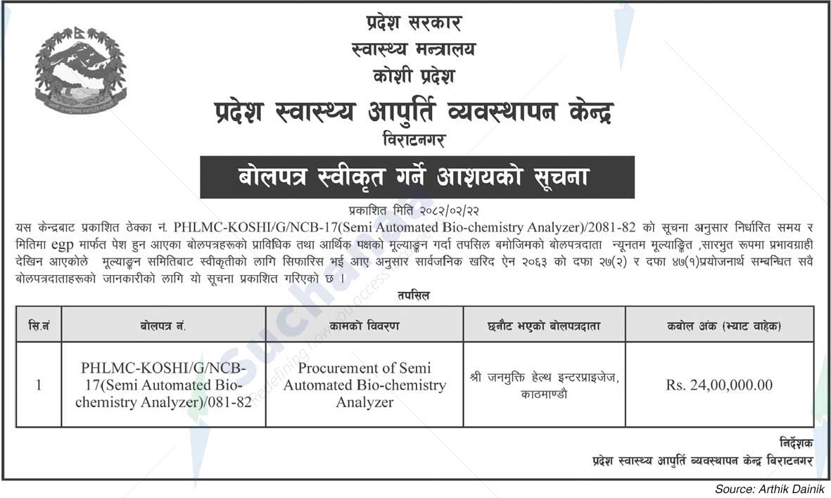 Provincial Health Supply Management Center, Biratnagar