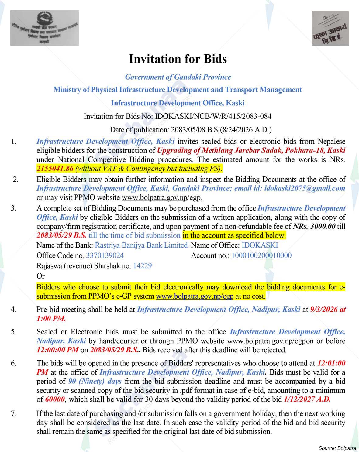 Infrastructure Development Office, Kaski