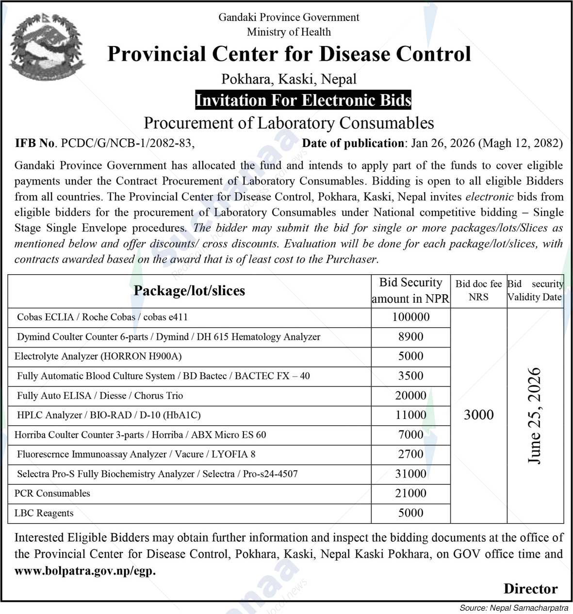 Provincial Center for Disease Control, Pokhara,