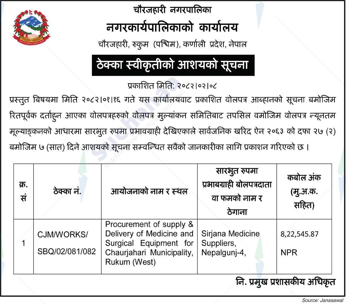 Chaurjahari Municipality