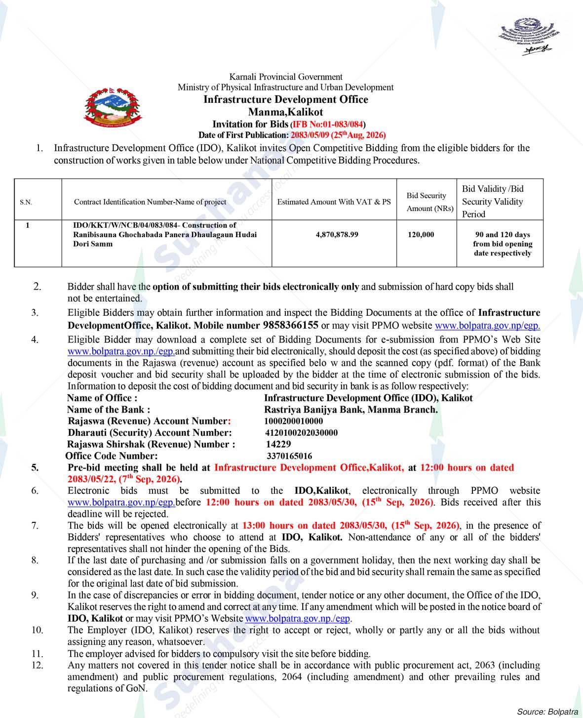 Infrastructure Development Office, Kalikot