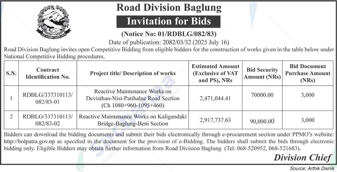 Road Division, Baglung
