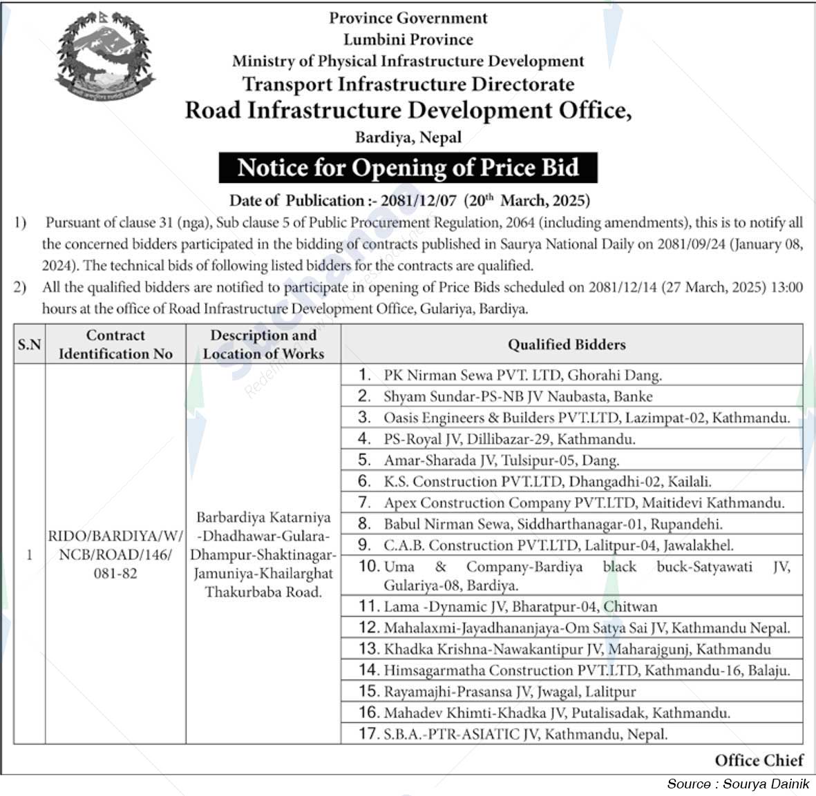 Road Infrastructure Development Office