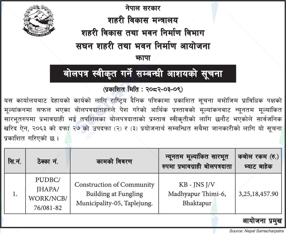 Project Office of Urban Development and Building Construction, Jhapa