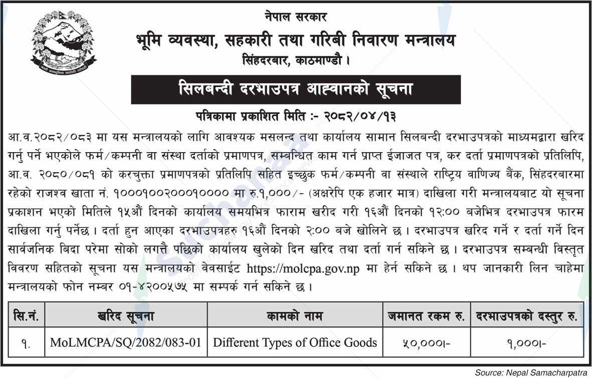Ministry of Land Management, Cooperatives and Poverty Alleviation