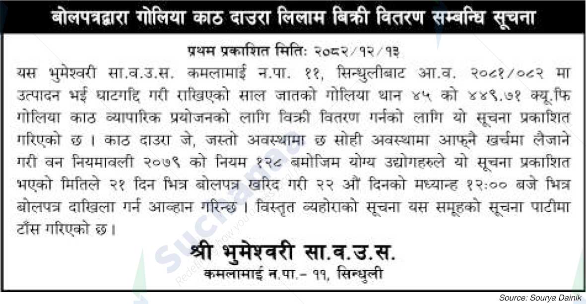 Shree Bhumeshwari Saa.Wa.Wo.Sa.