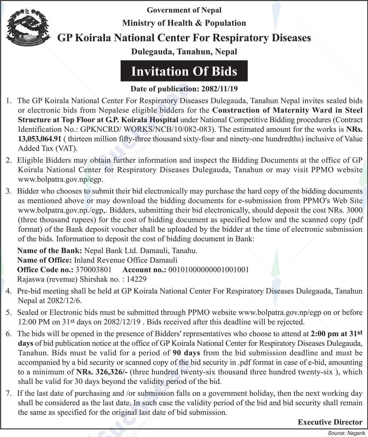 GP Koirala National Centre for Respiratory Diseases