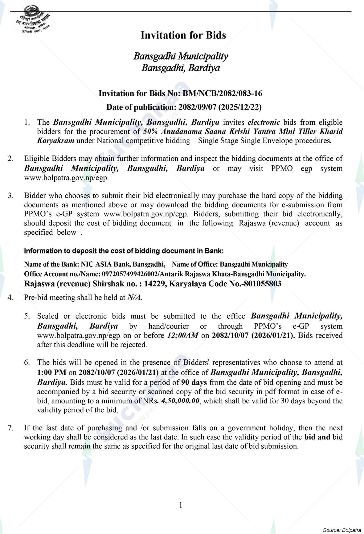 Bansgadhi Municipality