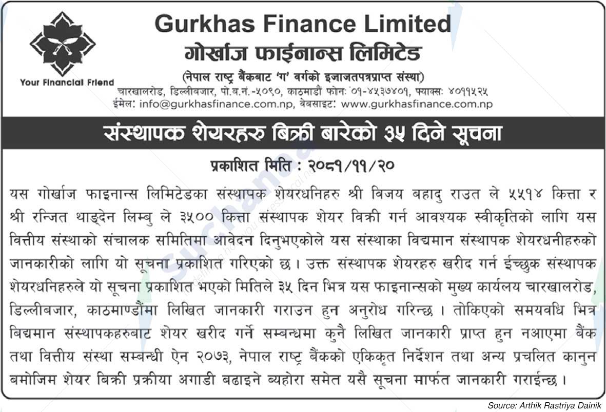 Gurkhas Finance Limited