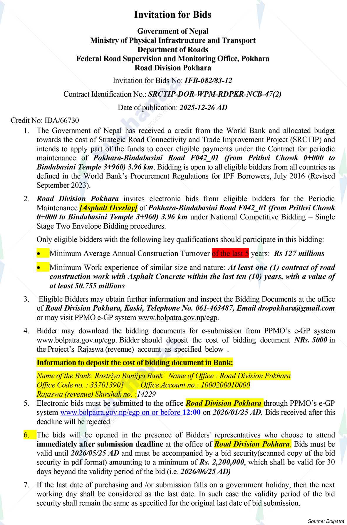 Road Division, Pokhara