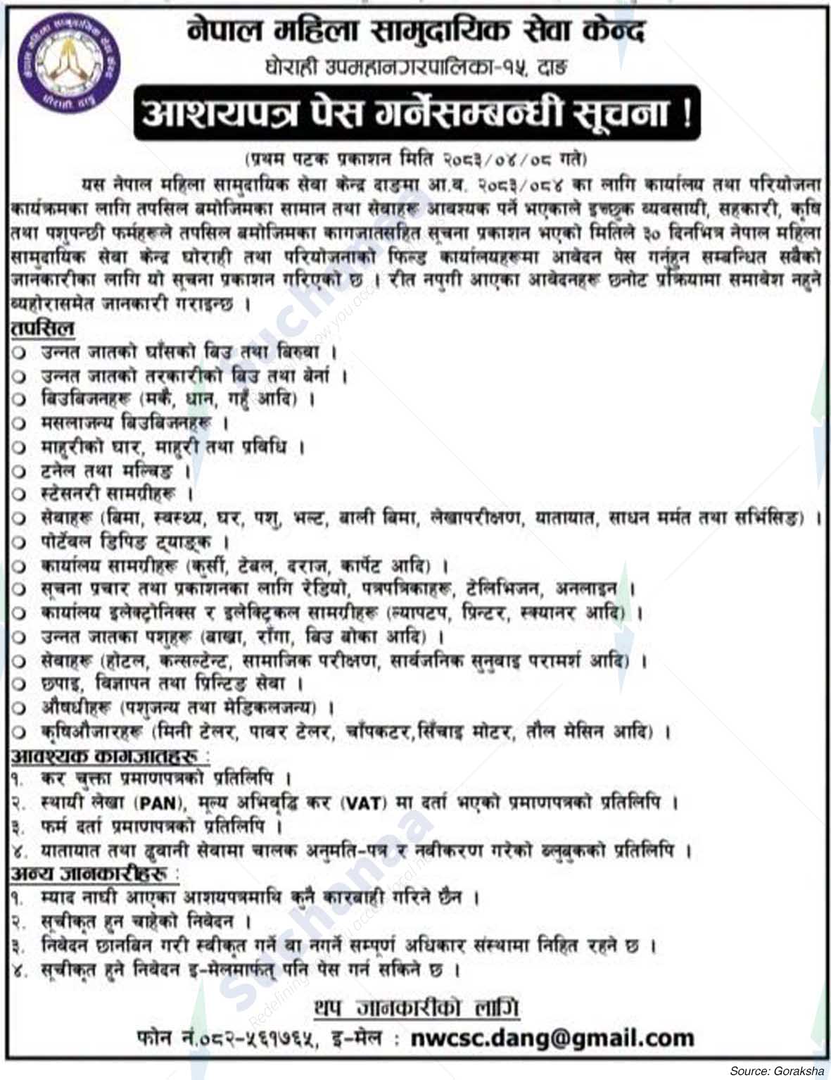 Nepal Women Community Service Center (NWCSC)