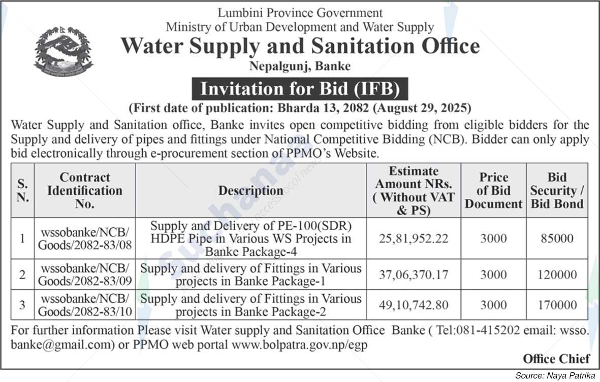 Water Supply and Sanitation Office, Nepalgunj, Banke
