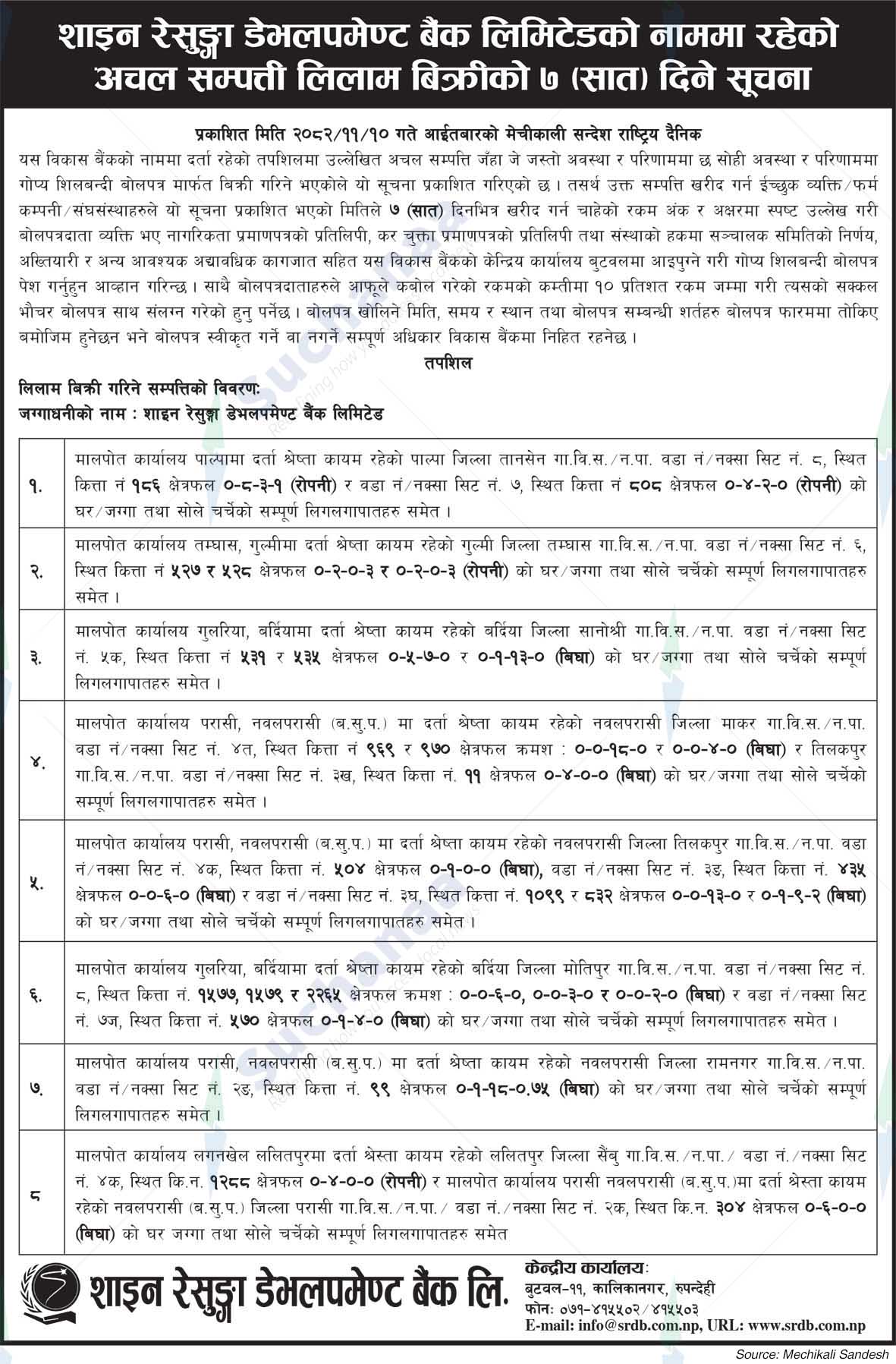 Shine Resunga Development Bank Ltd.