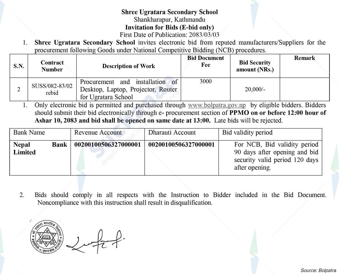 Shree Ugratara Secondary School, Kathmandu