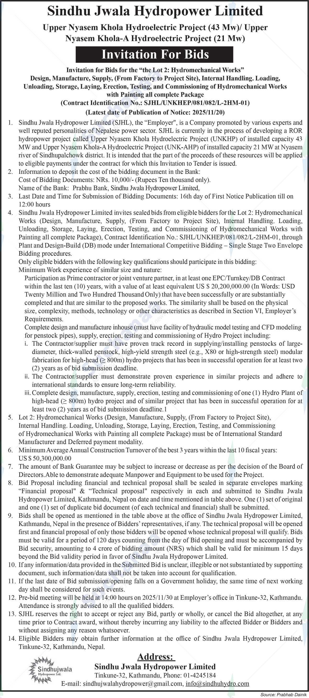 Sindhu Jwala Hydropower Limited