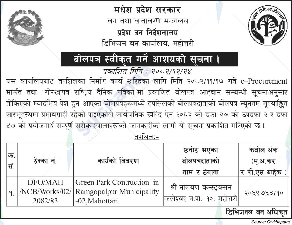 Division Forest Office, Mahottari