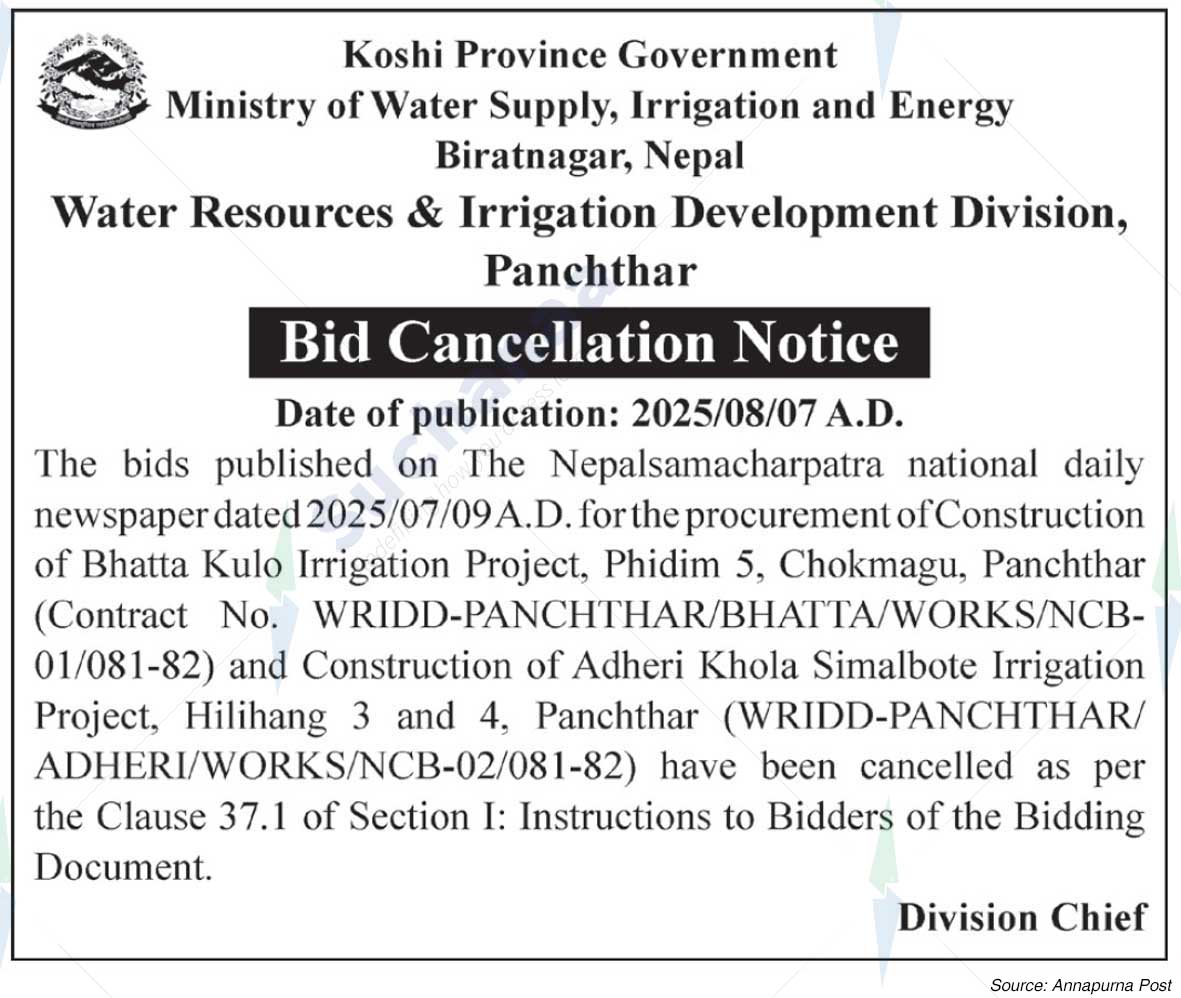 Water Resources & Irrigation Development Division, Panchthar