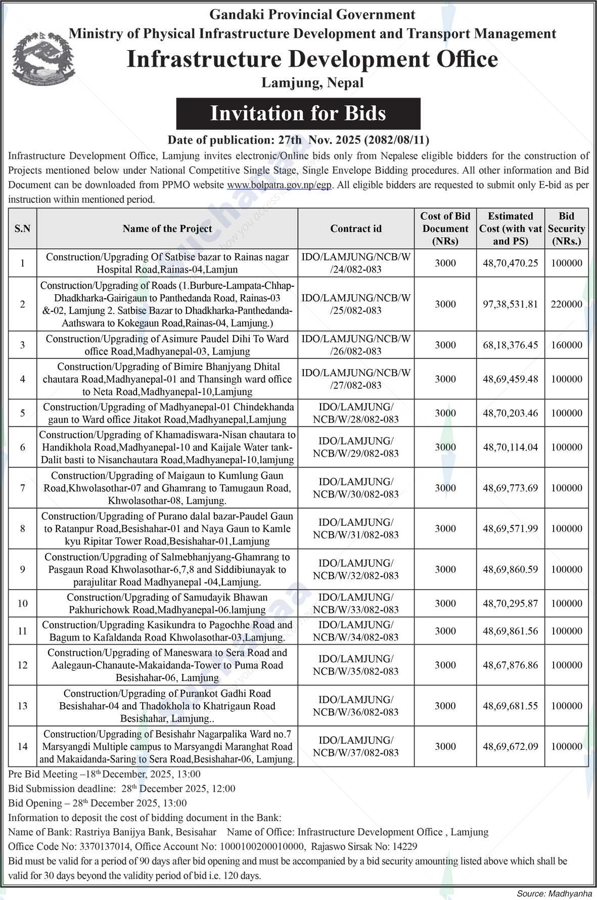 Infrastructure Development Office, Lamjung