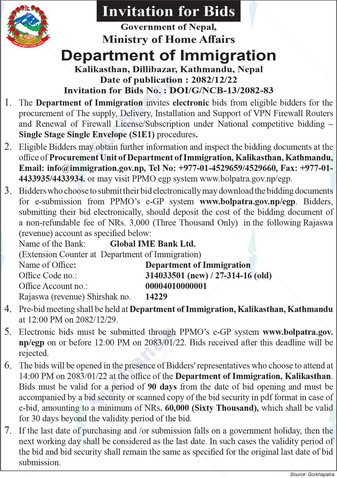 Department of Immigration, Dillibazar, Kathmandu