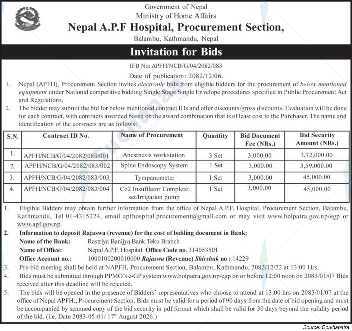 Nepal APF Hospital,  Balambu Kathmandu