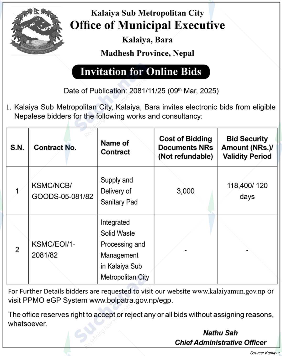 Kalaiya Sub Metropolitan City