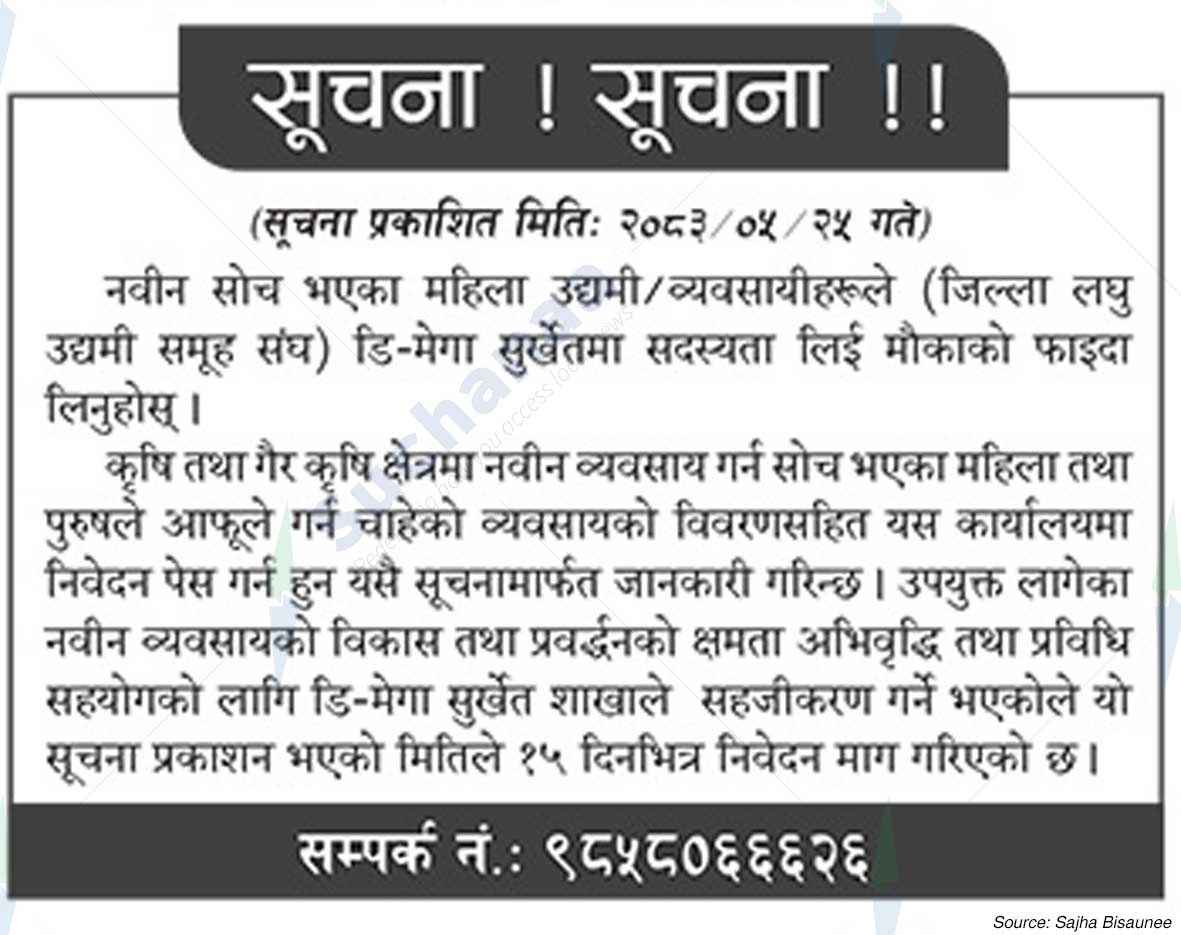 District Micro Entrepreneurs Group Association (D-MEGA