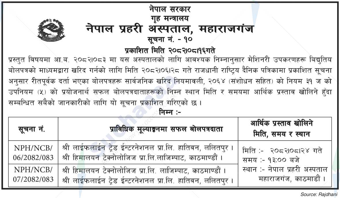 Nepal Police Hospital, Maharajganj