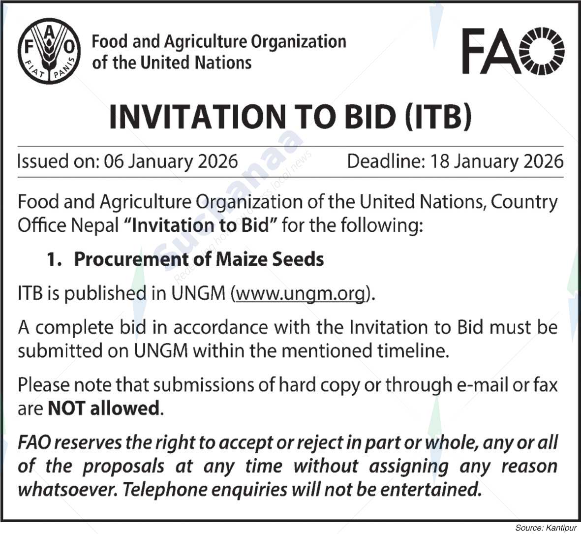 Food and Agriculture Organization of the United Nations (FAO)