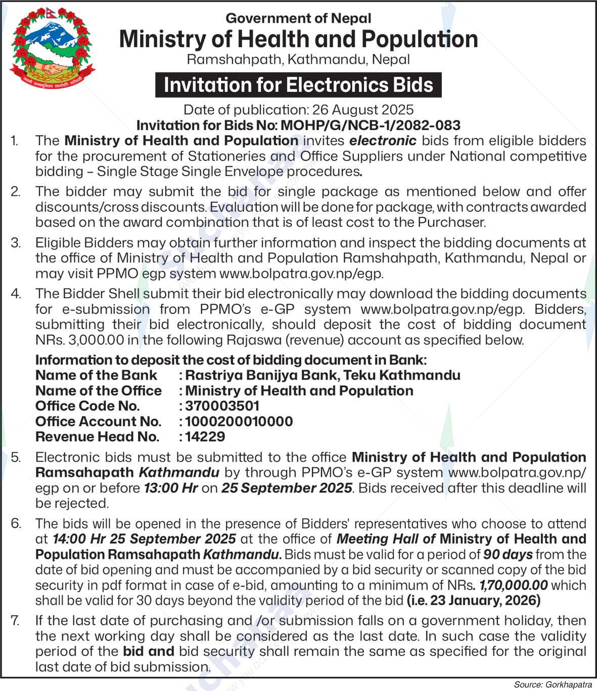 Ministry of Health and Population (MoHP)