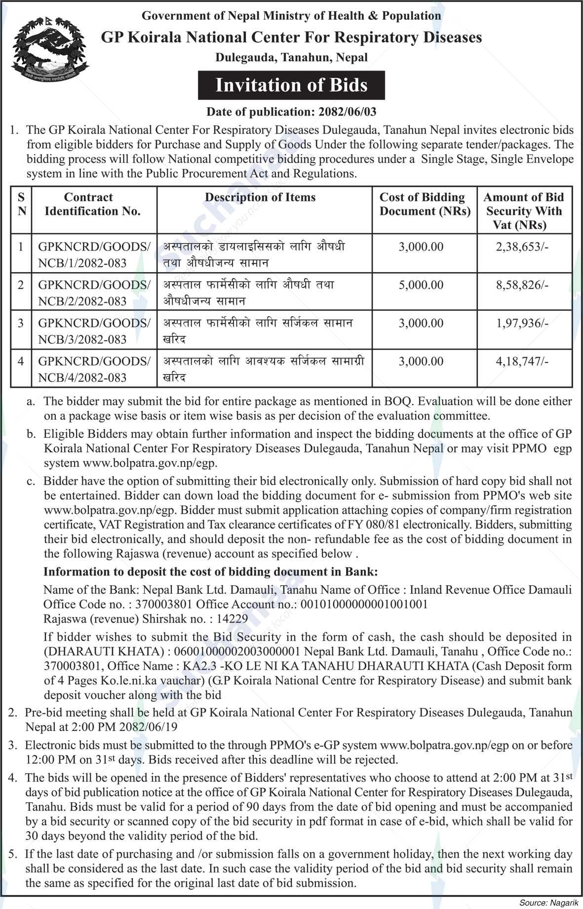 GP Koirala National Center For Respiratory Diseases