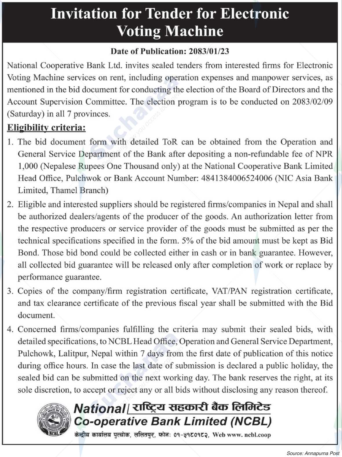 National Cooperative Bank Limited (NCBL)