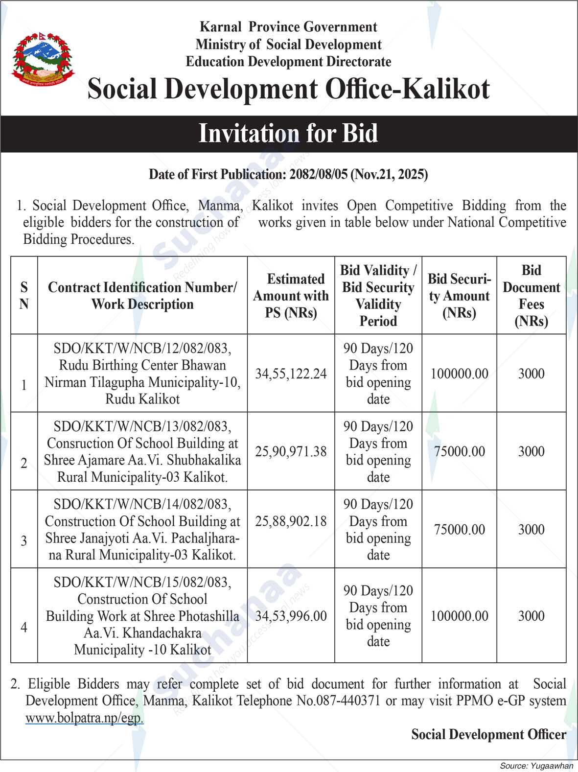 Social Development Office, Kalikot