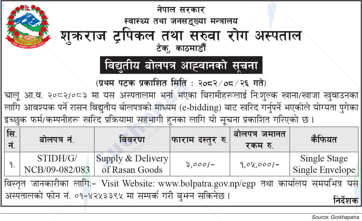 Sukraraj Tropical and Infectious Disease Hospital, Teku, Kathmandu