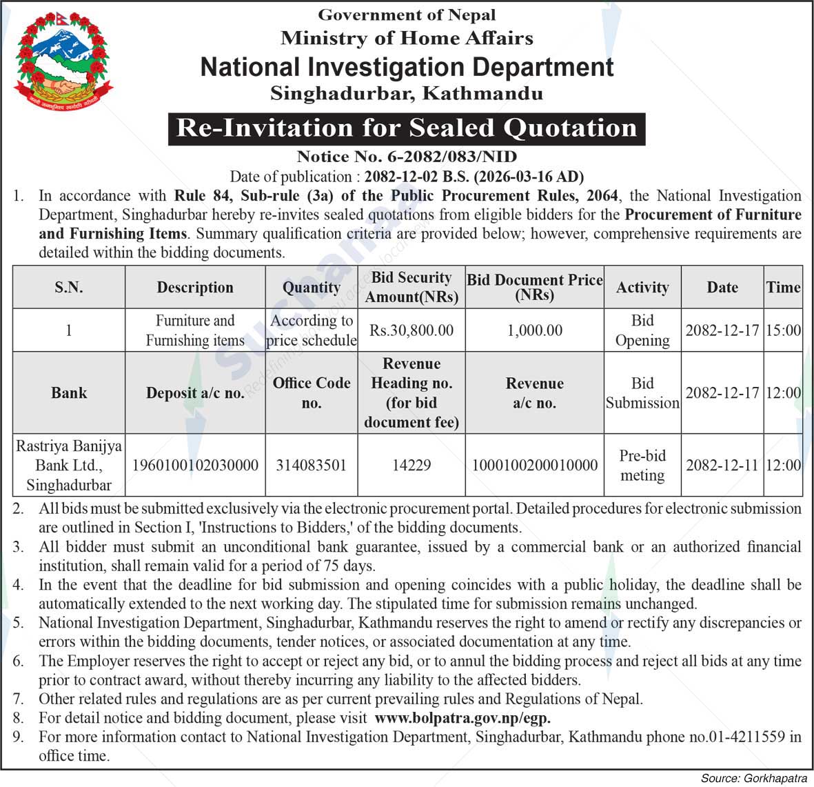 National Investigation Department