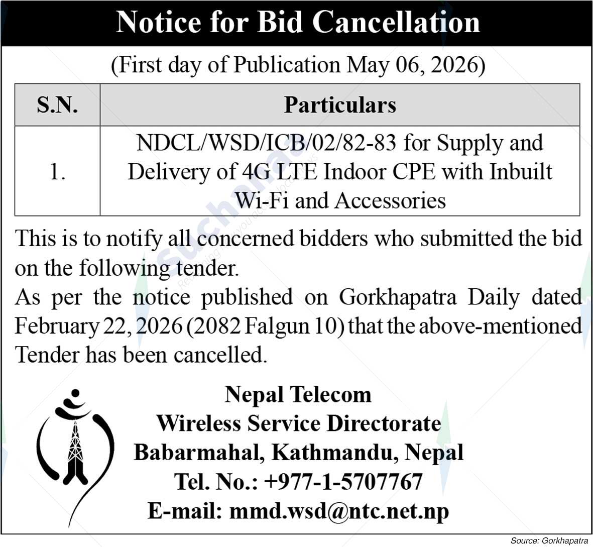 Nepal Doorsanchar Company Limited (NTC), Wireless Service Directorate